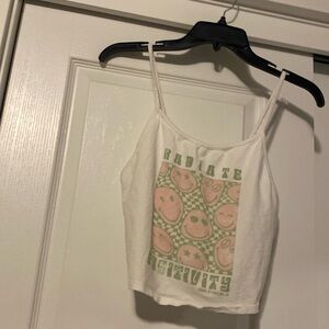 Cute smiley, face preppy crop top